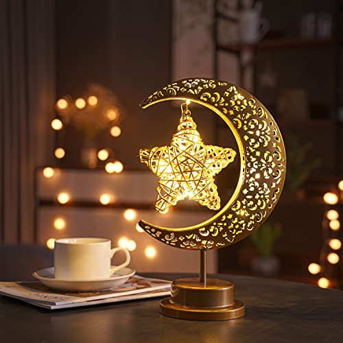 Enchanted Moon Lamp for Bedroom, Retro Style, Battery Operated