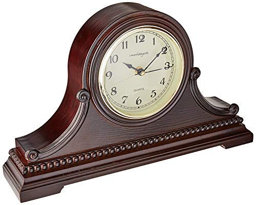 Silent Wooden Mantel Clock with Westminster Chimes - Elegant and Functional