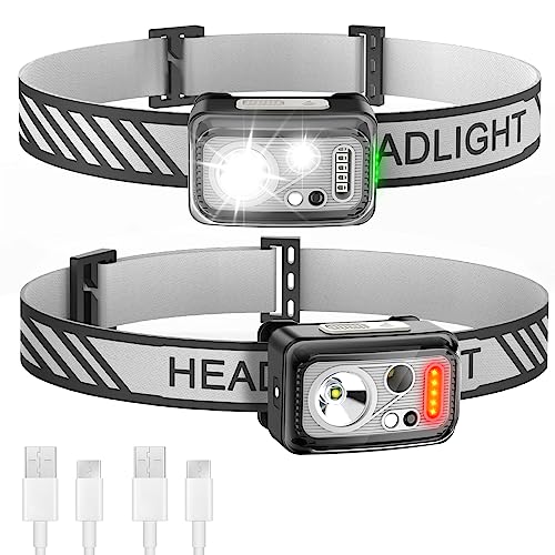 RJFOYB Rechargeable Headlamp, 1200 Lumen Ultra-Light LED Headlamp