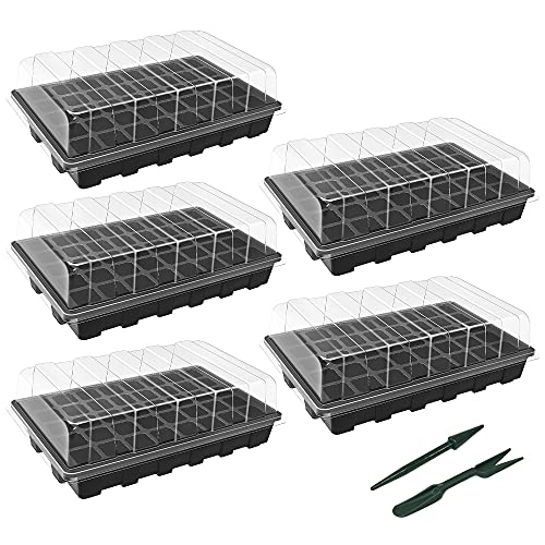 Gardzen 5-Set Garden Propagator Set with 200-Cell Seed Tray