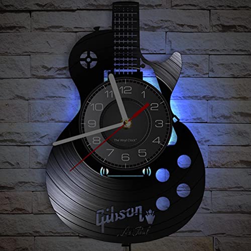 Timethink Acoustic Guitar LED Vinyl Wall Clock