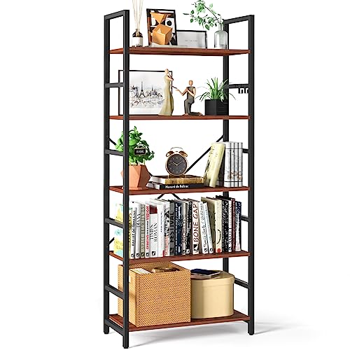 Yoobure 5 Tier Bookshelf - Sleek & Sturdy Storage Solution
