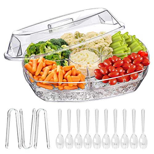 Chilled Veggie Tray with Ice Serving Bowl and Lid