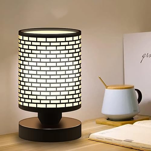 Black Bedside Table Lamp with Metal Shade