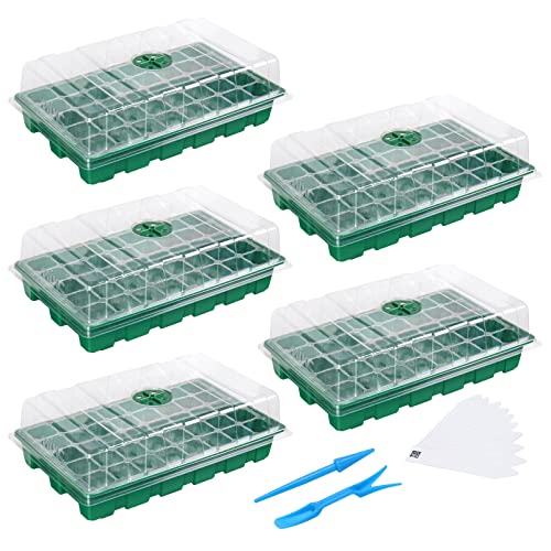 Seedling Trays Seed Starter Tray, 5-Pack Mini Propagator Plant Greenhouse