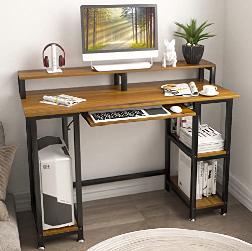 JSungo Small Computer Desk with Monitor Stand, 47 Inch Office Desk