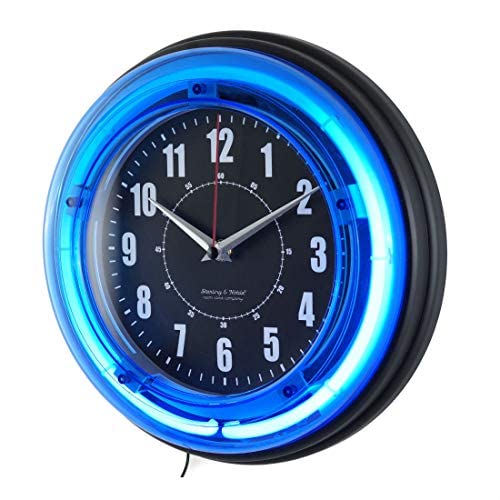 11" Vibrant Blue Neon Wall Clock