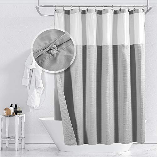 Barossa Design Cotton Blend Waffle Weave Shower Curtain