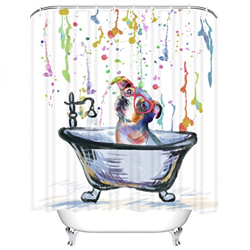 Colorful Cute Dog Shower Curtain