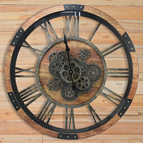 Large Real Moving Gears Wall Clock