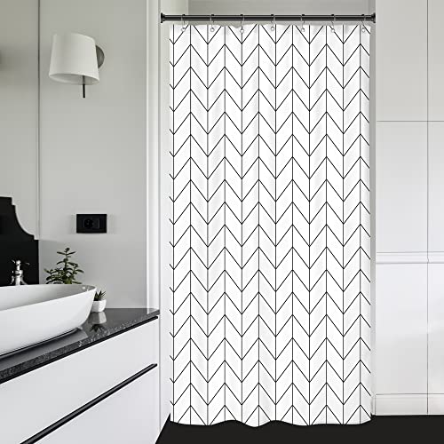 Black White Shower Curtain Liner