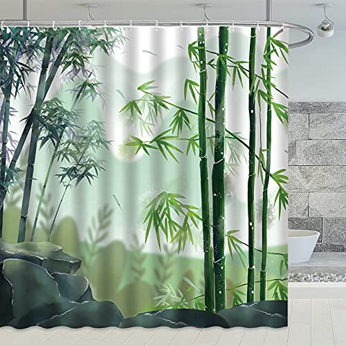 Green Bamboo Shower Curtain