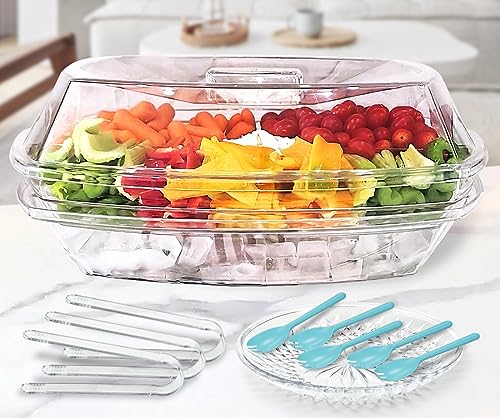 High-end Ice Chilled Vegetable Serving Platter with Lid