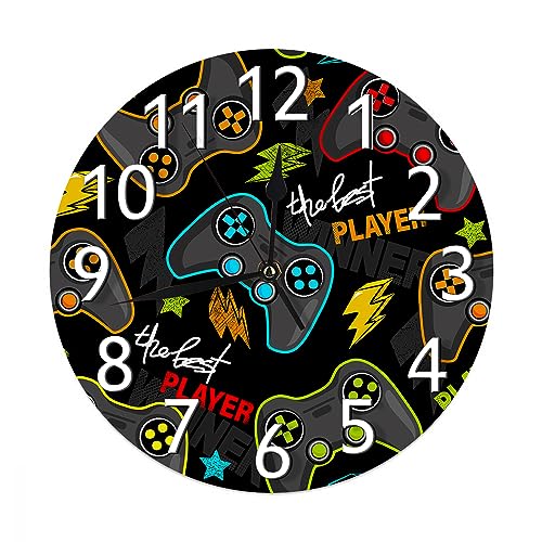 Colorful Joystick Game Silent Wall Clock - 10 Inch
