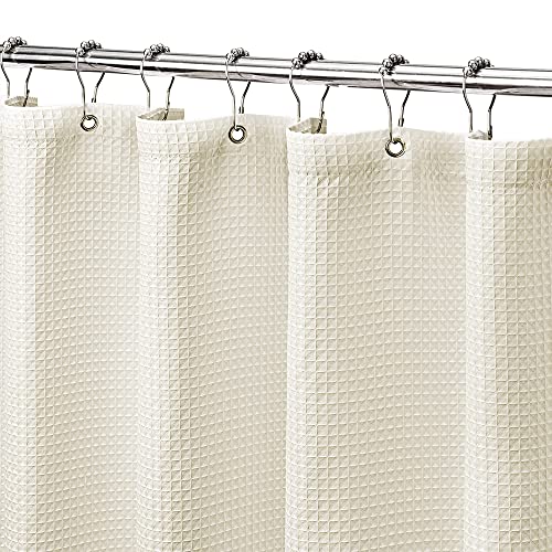 MISS SELECTEX Waffle Weave Fabric Shower Curtain