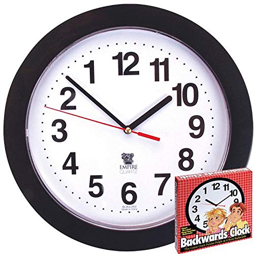 Black Backwards Wall Clock