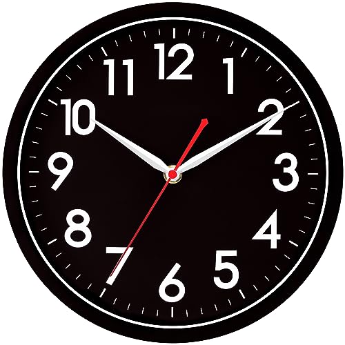 AKCISOT Modern Black Silent Wall Clock