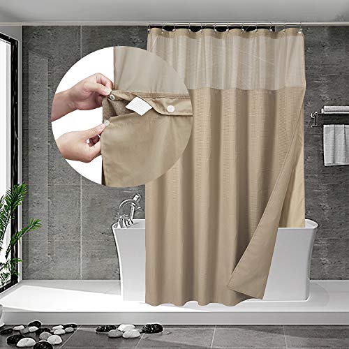 N&Y HOME Extra Long Waffle Weave Shower Curtain