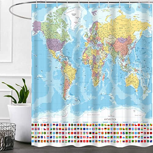 Educational World Map Shower Curtain