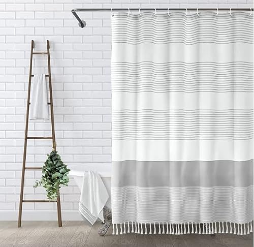 Boho Gray Shower Curtain for Bathroom