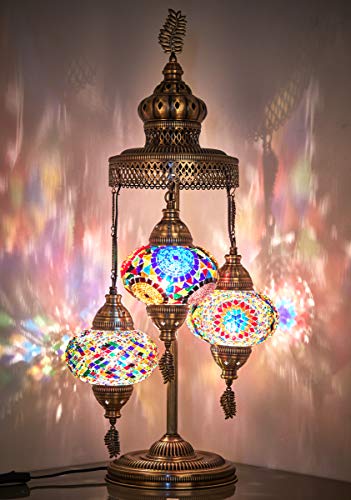 DEMMEX Big Globes Turkish Moroccan Mosaic Tiffany Lamp