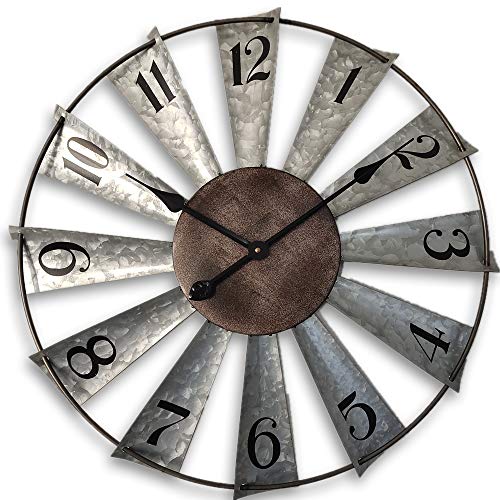 Mrocioa 24inch Windmill Wall Clock
