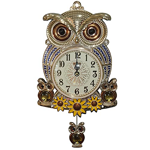 CAAHANJIA Owl Pendulum Wall Clock
