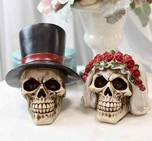 Love Never Dies Wedding Skulls Figurine Set