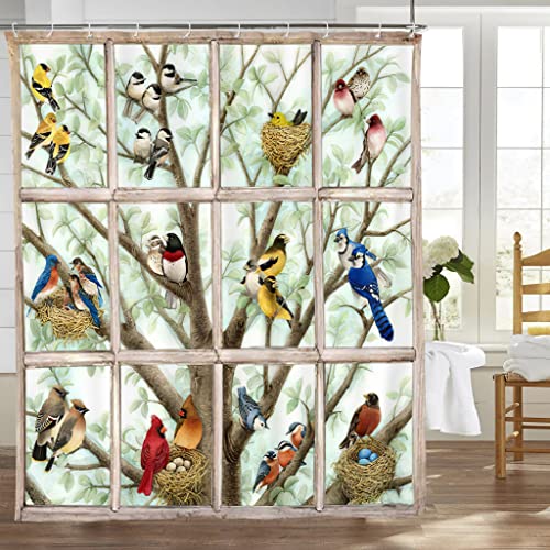 Rustic Birds Shower Curtain Set