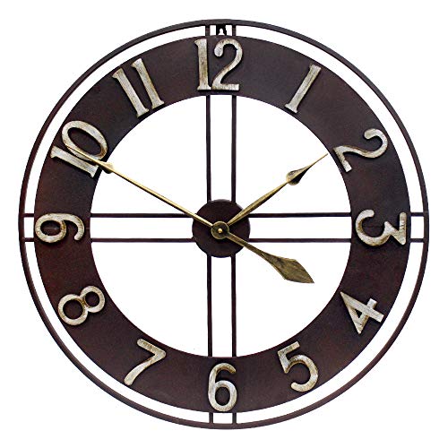 Elegant 30-inch Vintage Rust Wall Clock