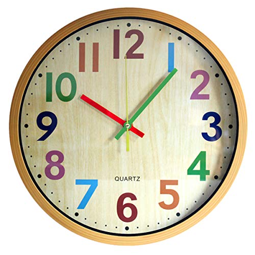 TOHOOYO Wall Clock: Colorful Silent Non-Ticking Clock