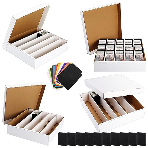 PerKoop Card Storage Box with Card Sorting Tray and Dividers