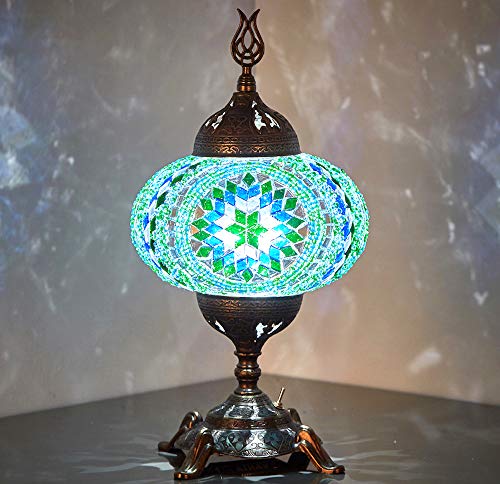 DEMMEX Battery Operated Mosaic Table Lamp