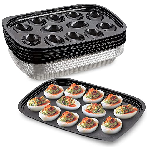 MT Products Plastic Deviled Egg Trays - Set of 12