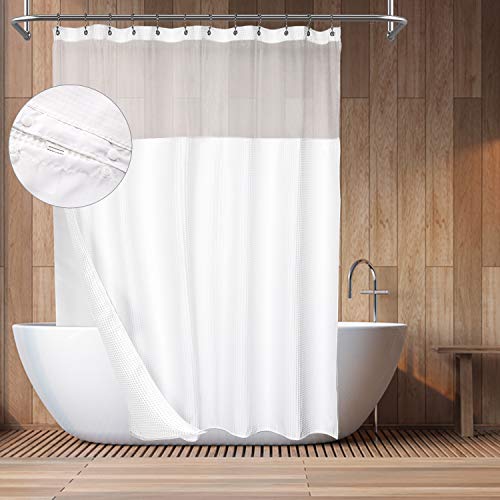 Luxurious Cotton Shower Curtain with Snap-in Liner