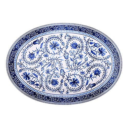 Blue Marrakesh Tile Floral Serving Platter