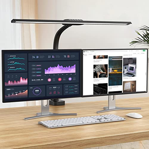 Wide LED Desk Lamp with Auto Dimming