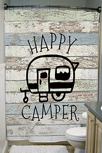 Retro Rustic Camping Shower Curtain Set
