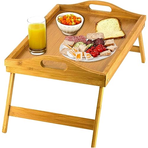 Home-It Bed Table Tray - Bamboo Bed Tray for Sofa, Bed, Eating, Snacking and Working