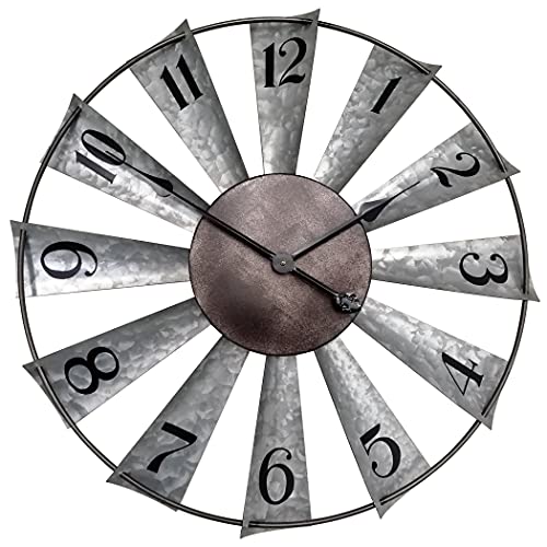 Galvanized Windmill Clock