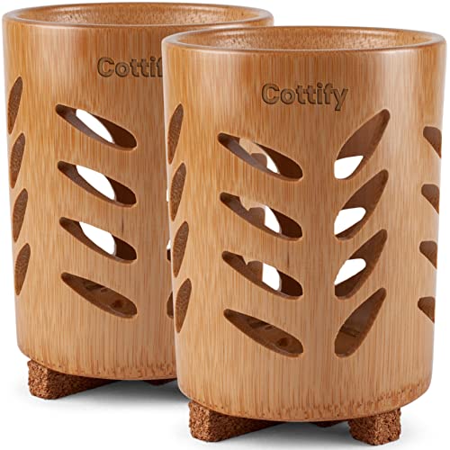 Cottify Bamboo Toothbrush Holder Set