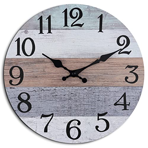 KECYET Wall Clock - Silent Non Ticking Rustic Vintage Clock