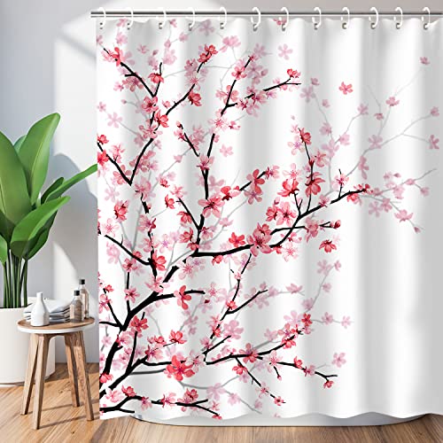 LIVILAN Cherry Blossom Bathroom Curtain