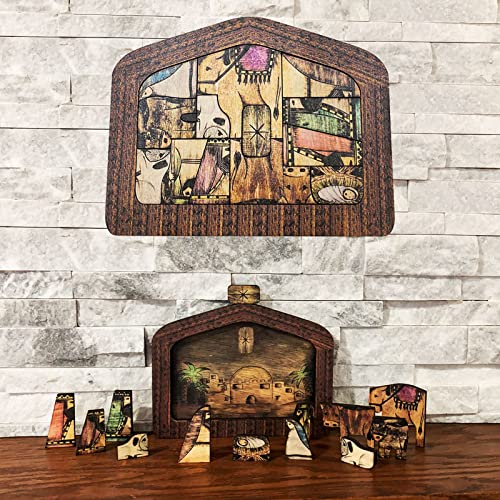 Nativity Puzzle with Wood Burned Design