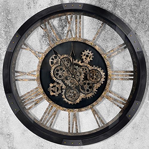 Large Real Moving Gears Wall Clock