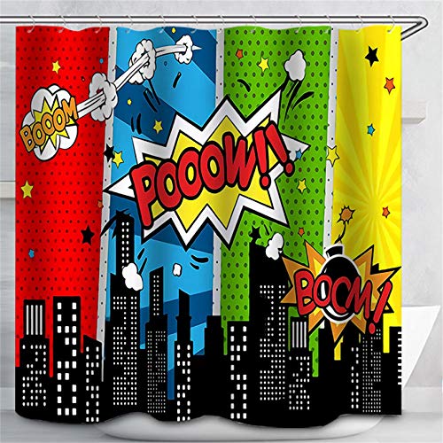 Superhero City Wars Shower Curtain