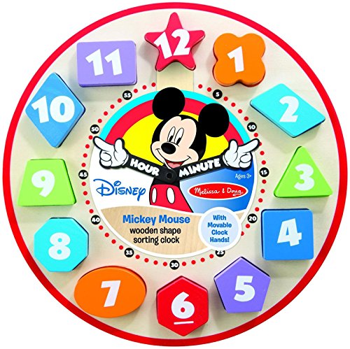 Disney Mickey Mouse Wooden Shape Sorting Clock