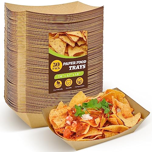 Disposable Food Trays for Nachos, Tacos, Fries, Hot Dog