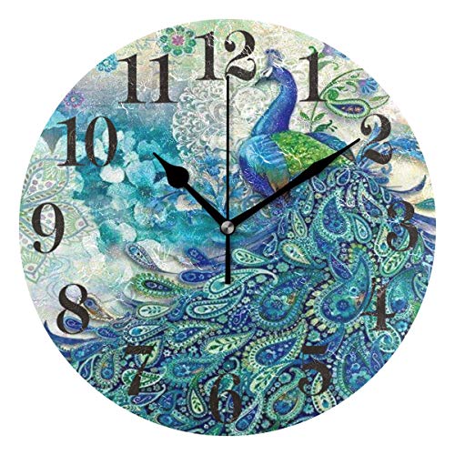 Beautiful Peacock Hanging Clock