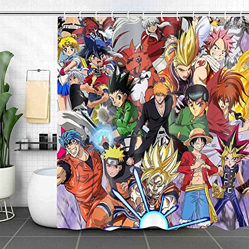 Havvei Anime Bathroom Shower Curtain